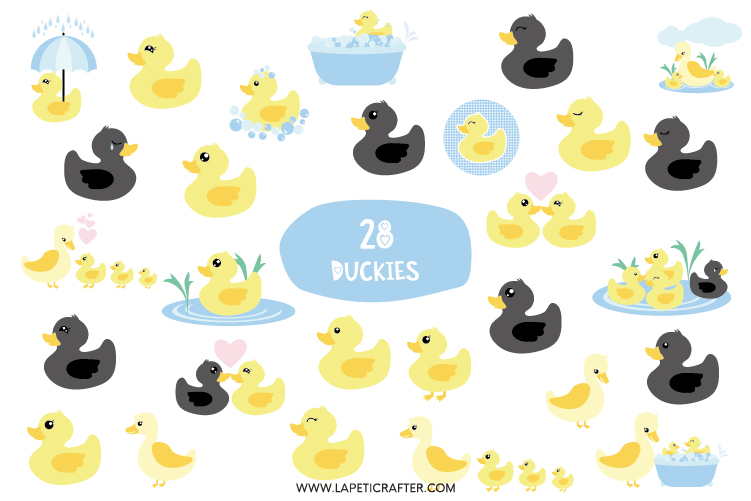 751x501 Rubber Duck Clipart Set, Summer Duckies Vector Download