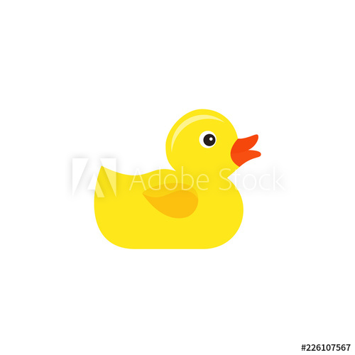 500x500 Rubber Duck Vector Yellow Ducky Bath Toy Isolated On White