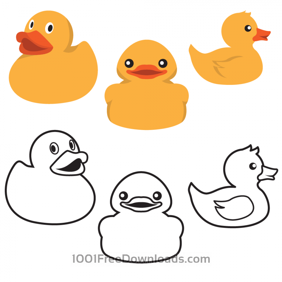 900x900 Free Vectors Rubber Duck Colors And Outlines