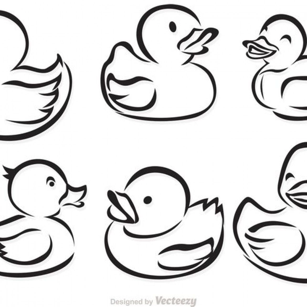 1170x1170 Free Vector Rubber Duck Outline Vectors