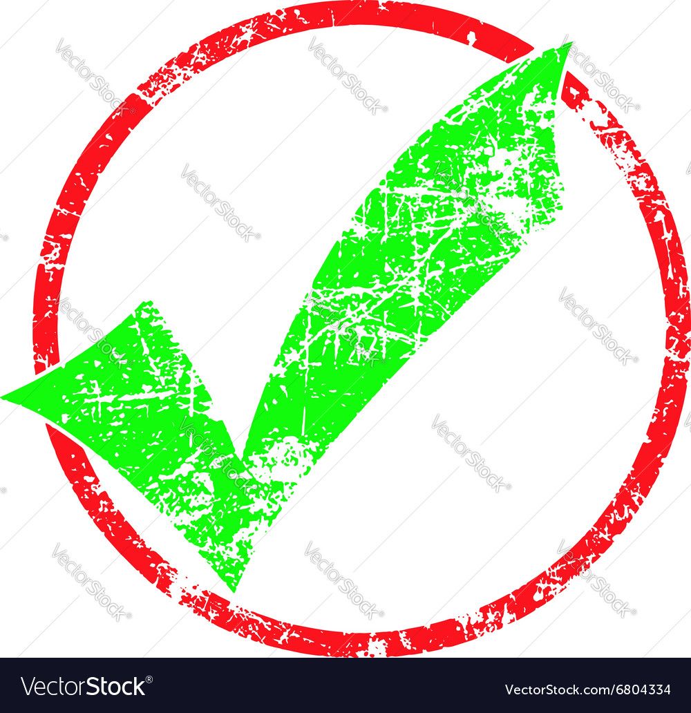 Green Check In Red Cycle Grunge Rubber Stamp Vector Image 1000x1032 Green Check In Red Cycle Grunge Rubber Stamp Vector Image