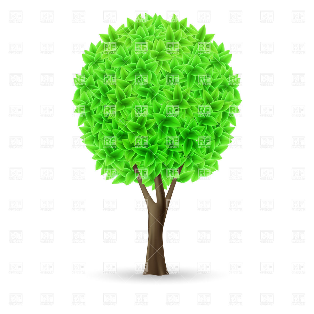 1200x1200 Green Tree On White Background Organic Eco Symbol Vector Image