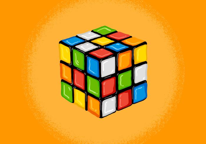 Retro Rubik's Cube Illustration 700x490 Retro Rubik's Cube Illustration