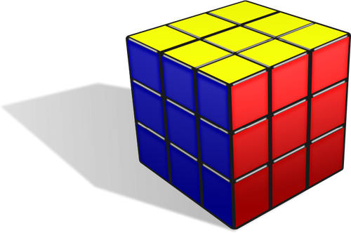 500x332 Rubik's Cube With Shadow Vector Image