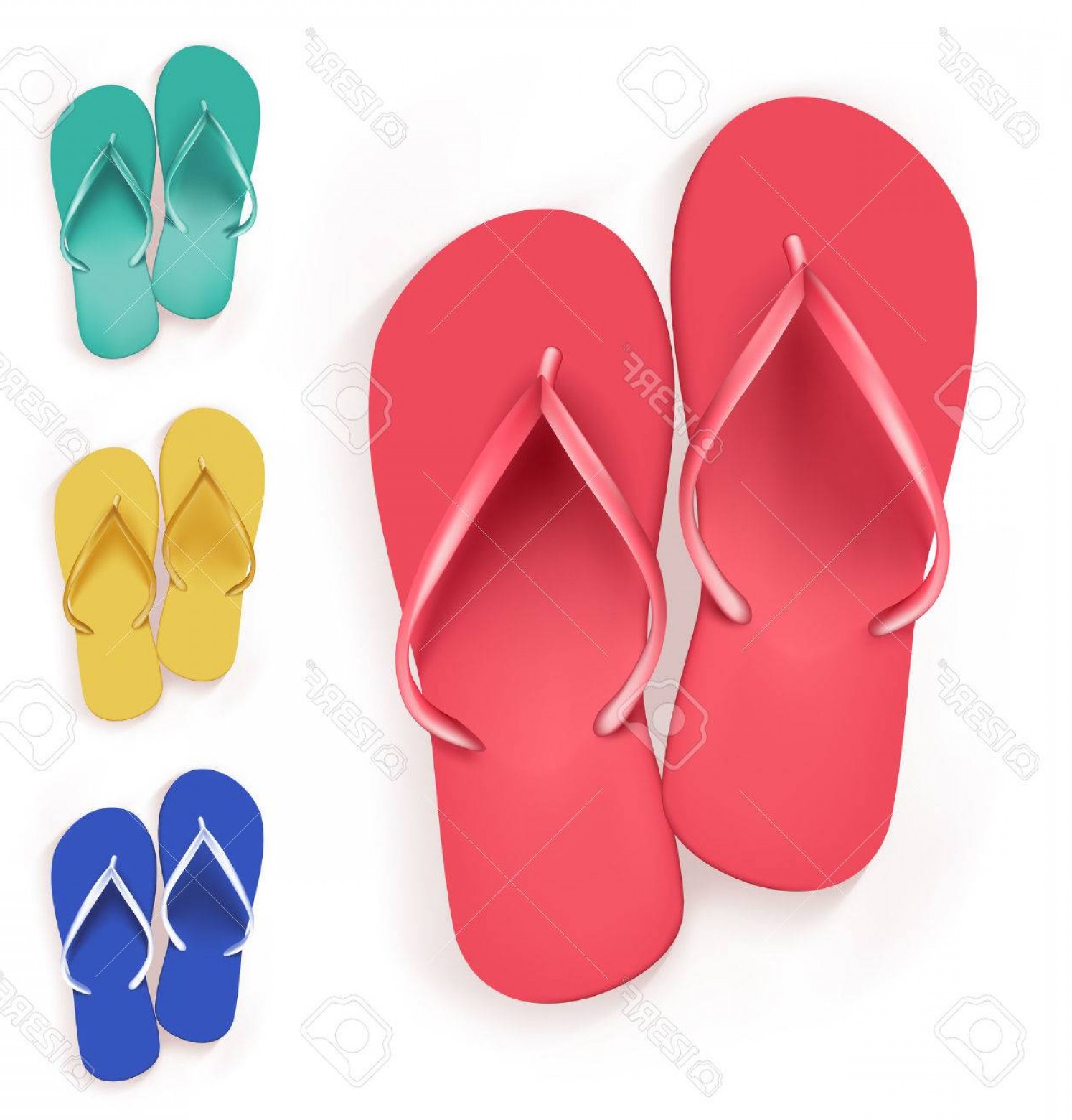 Photostock Vector Set Of Realistic Colorful Flip Flops Beach 1494x1560 Photostock Vector Set Of Realistic Colorful Flip Flops Beach