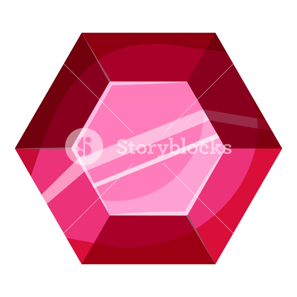 1000x1000 Hexagonal Ruby Icon Cartoon Illustration Of Hexagonal Ruby Vector