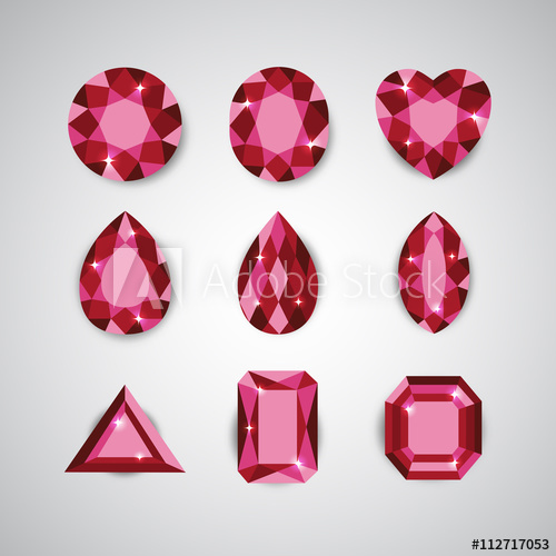 500x500 Red Diamonds And Ruby Vector Icons