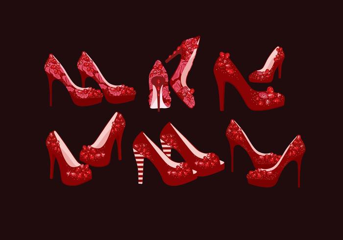 700x490 Ruby Slippers With Sparkles Vector