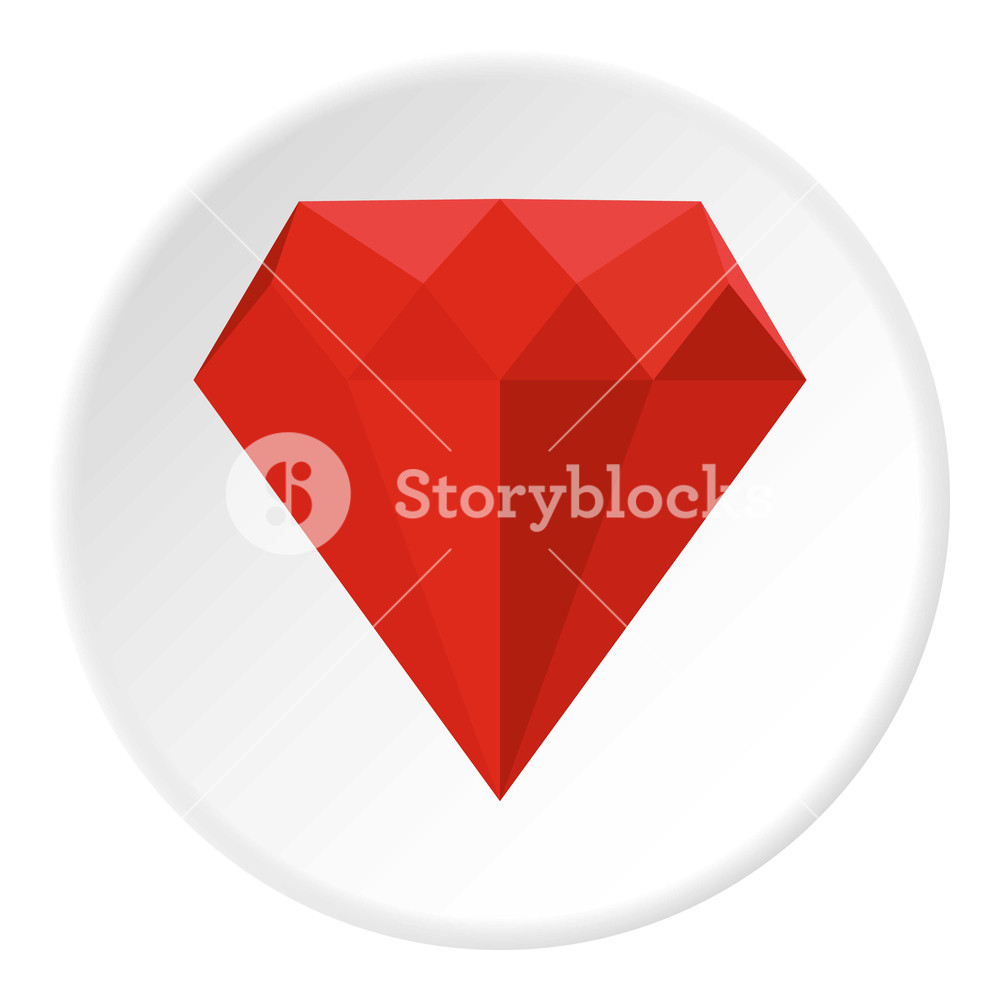 1000x1000 Ruby Icon In Flat Circle Isolated Vector Illustration For Web