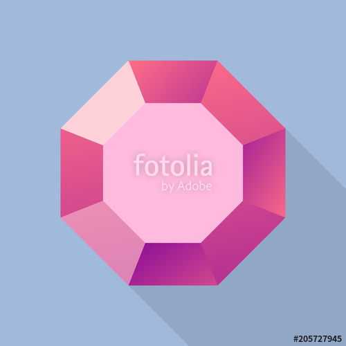 500x500 Ruby Stone Icon Flat Illustration Of Ruby Stone Vector Icon