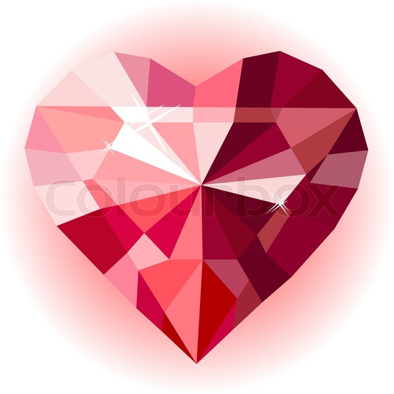 800x800 Big Ruby Heart Isolated On White Stock Vector Colourbox