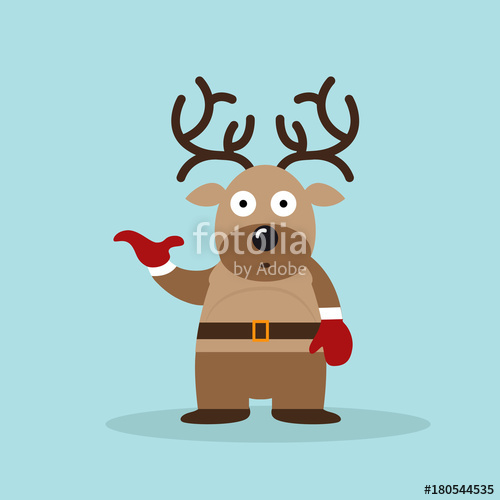 500x500 Reindeer Vector Xmas Drawing Of Funny Red Nosed Reindeer