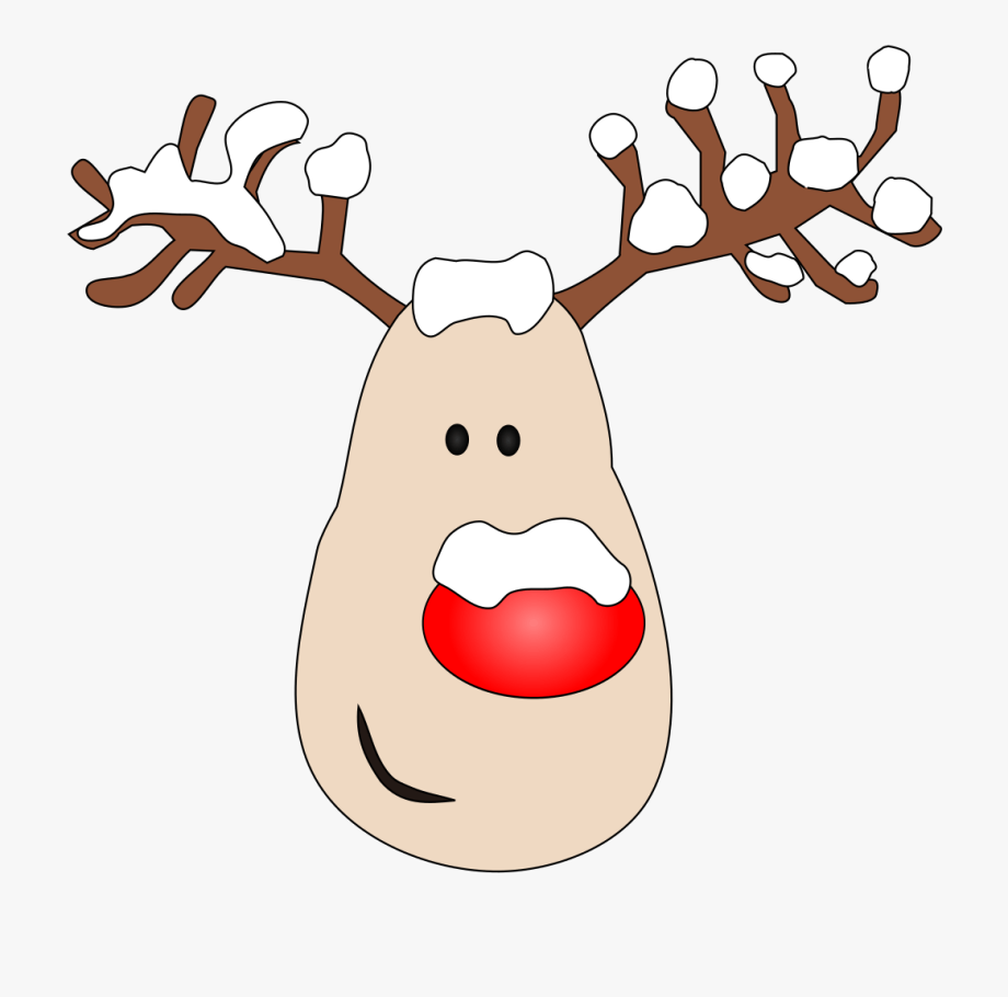 920x910 Reindeer With Red Nose And Antlers Vector Clipart