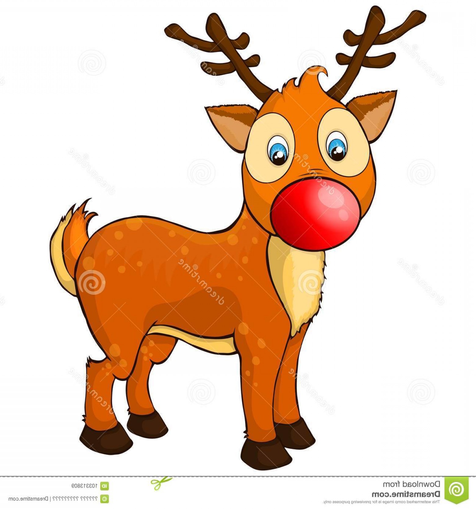 Illustration Happy Cartoon Christmas Red Nose Reindeer Rudolph 1560x1668 Illustration Happy Cartoon Christmas Red Nose Reindeer Rudolph