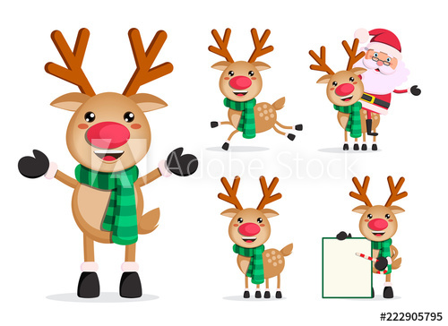 Reindeer Vector Character Set Rudolph Christmas Cartoon 500x364 Reindeer Vector Character Set Rudolph Christmas Cartoon