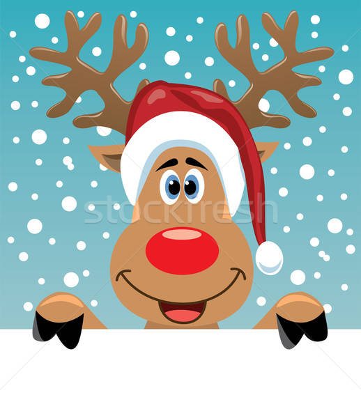 Vector Rudolph Deer Holding Blank Paper Vector Illustration 518x600 Vector Rudolph Deer Holding Blank Paper Vector Illustration