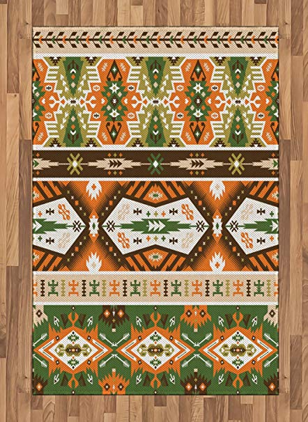 442x606 Ambesonne Tribal Area Rug, Vector Design With Tattoo