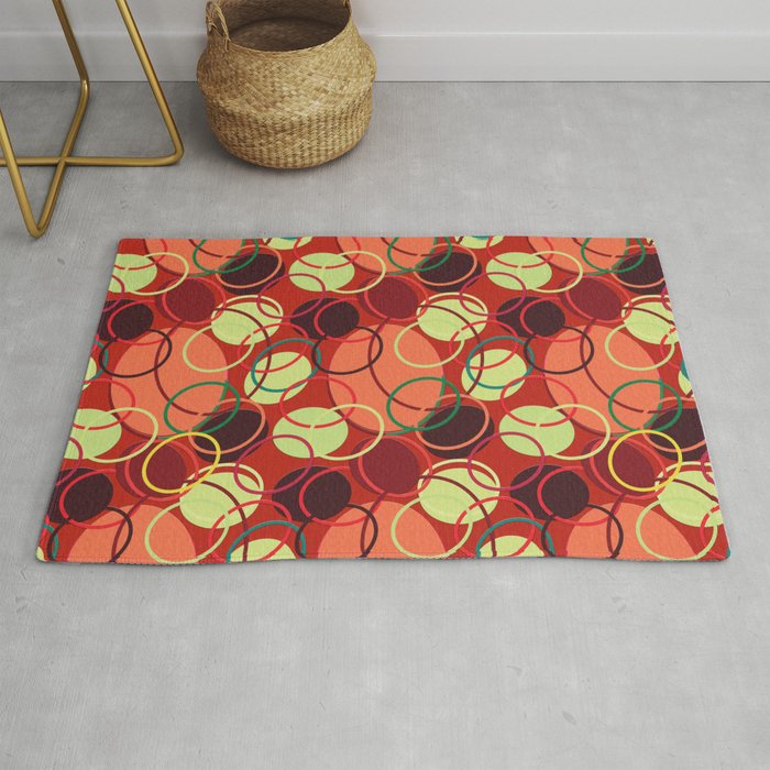 700x700 Seamless Colorful Geometric Circle Vector Pattern Rug