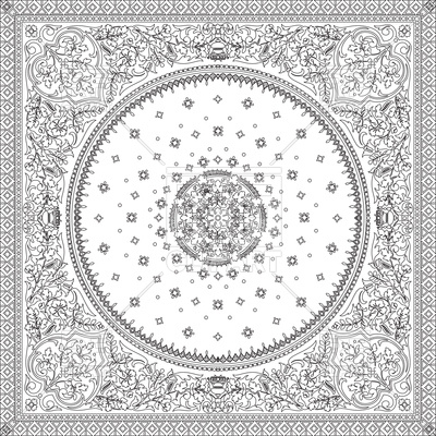400x400 Victorian Floral Paisley Ornamental Rug Vector Image