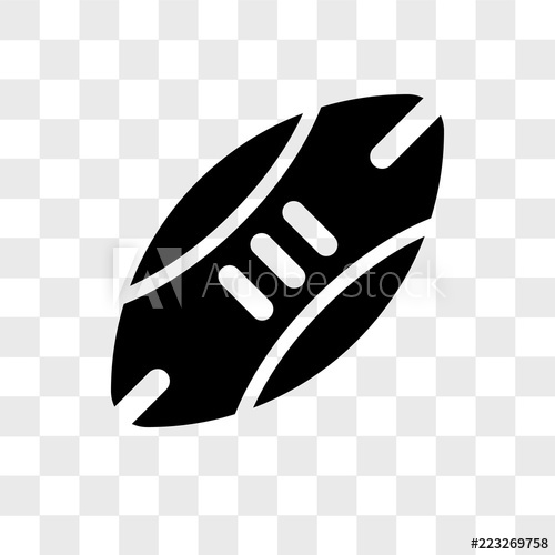 500x500 Rugby Ball Vector Icon Isolated On Transparent Background, Rugby