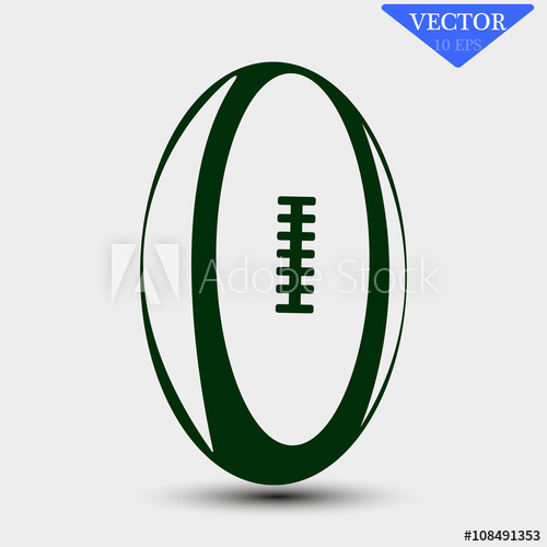 500x500 Vector Illustration Of Rugby Ball