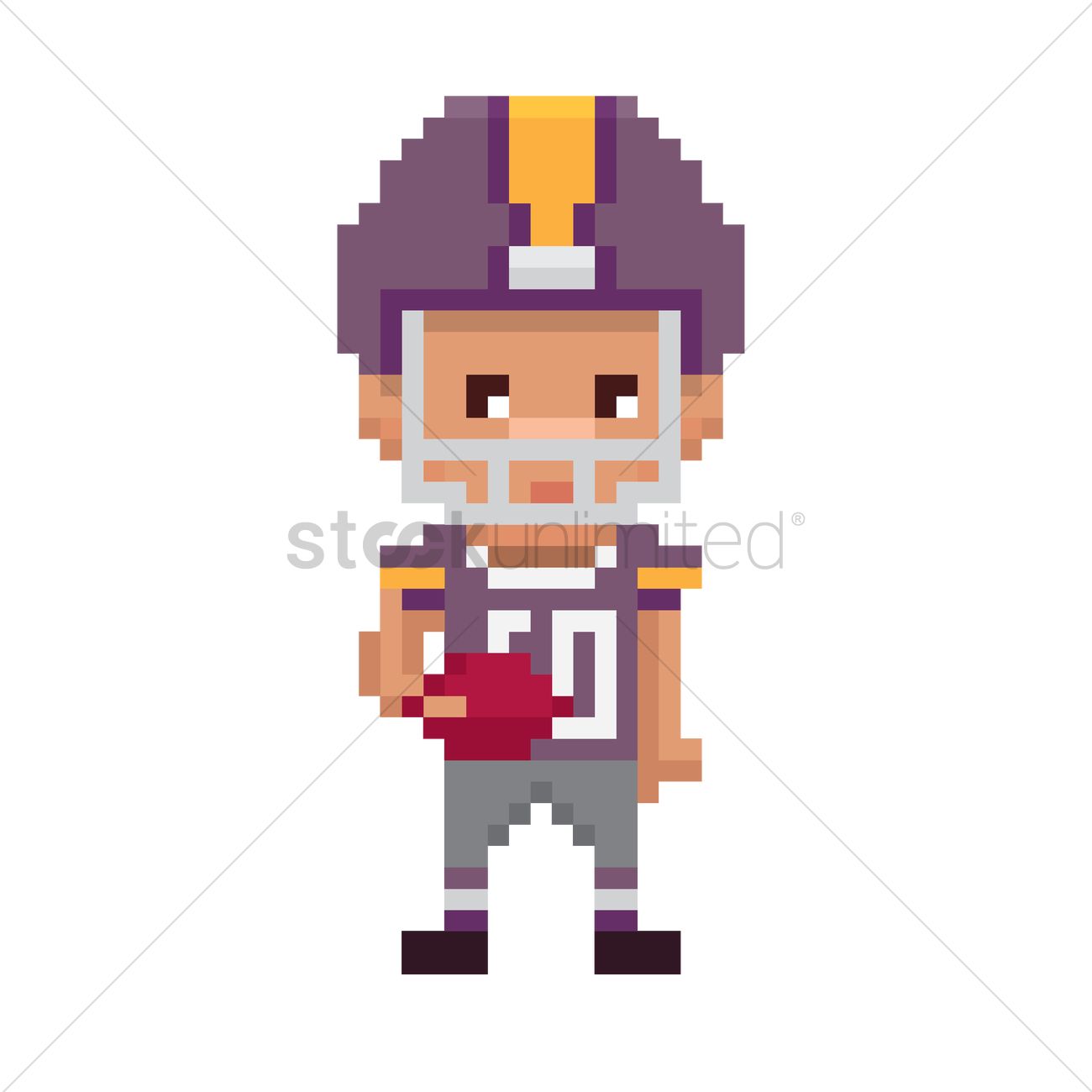 1300x1300 Pixel Art Rugby Player Vector Image