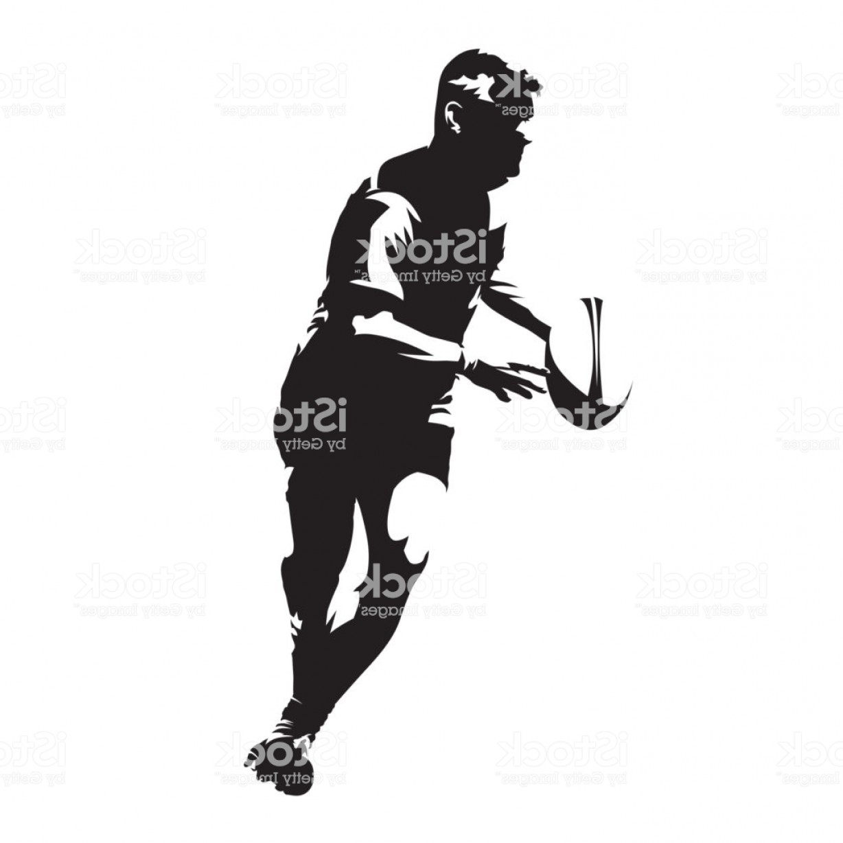 1228x1228 Rugby Player Running With Ball In His Hands Abstract Vector