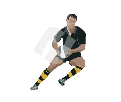 425x356 Rugby Player Vector Clip Art