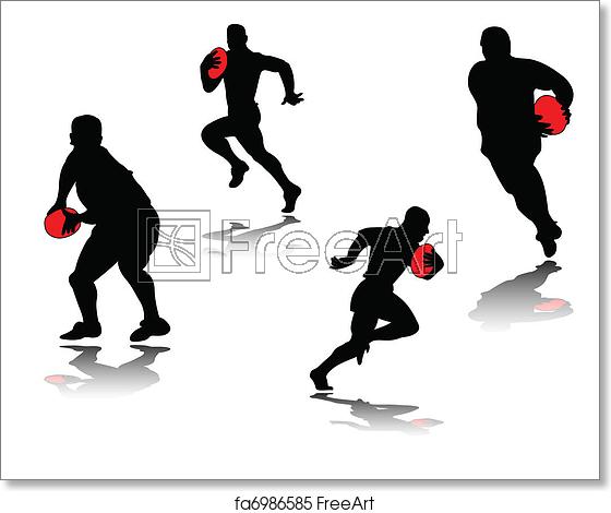 560x470 Free Art Print Of Rugby Player With Shadow