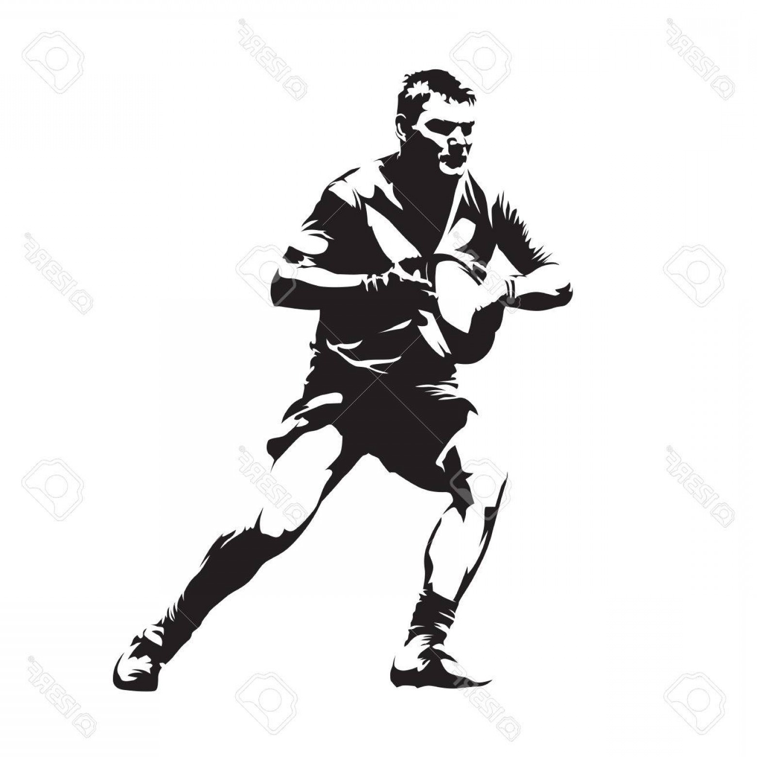 1560x1560 Photostock Vector Rugby Player With Ball Abstract Vector