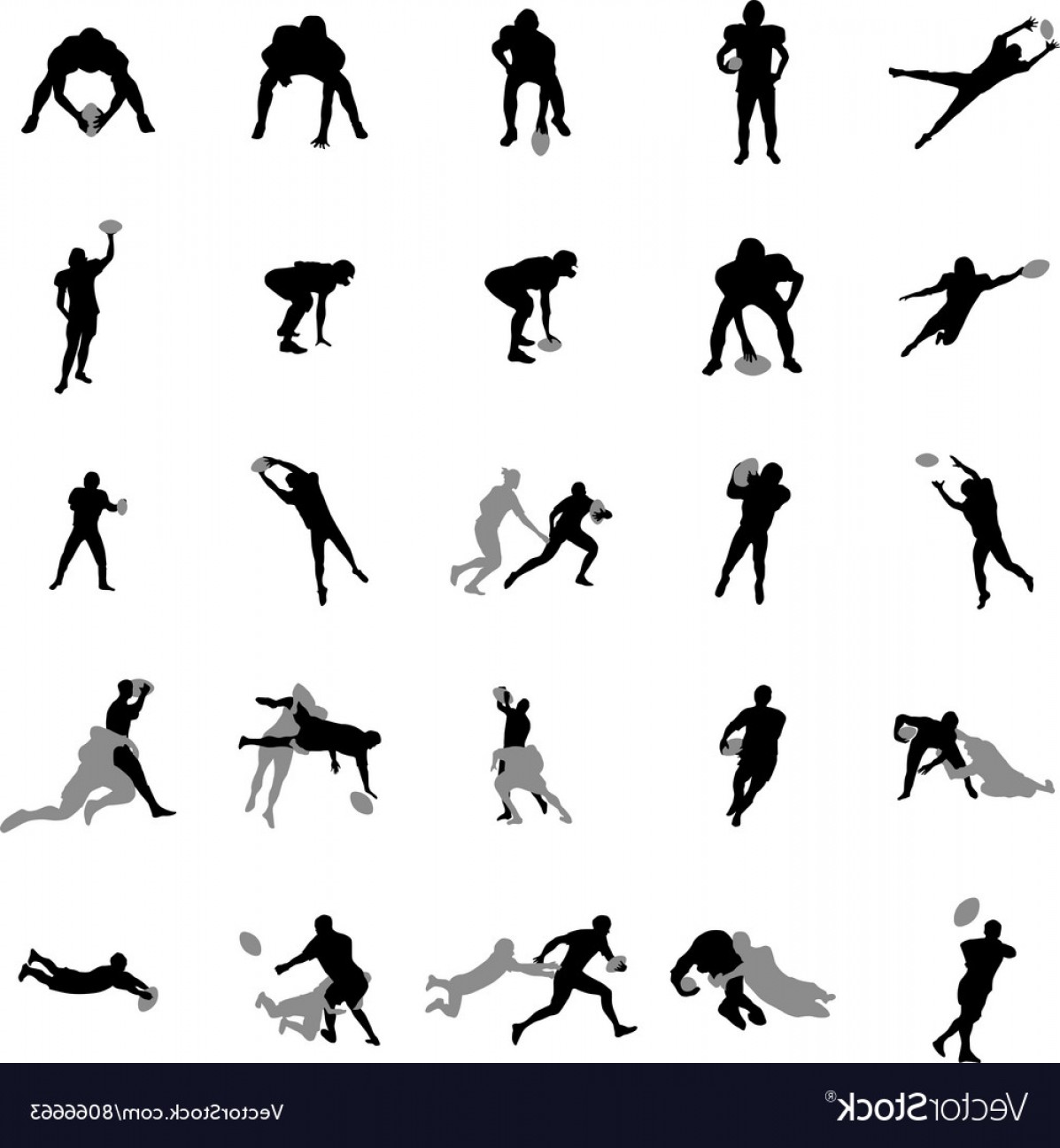 1197x1296 Rugby Players Silhouette Set Vector Soidergi