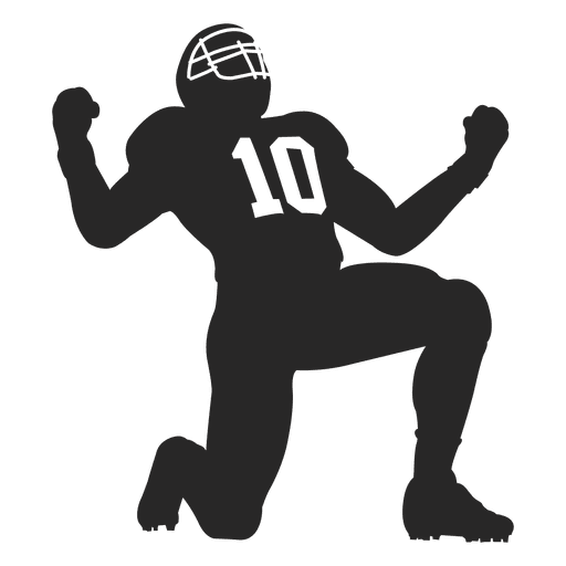 512x512 Rugby Player Celebrating Silhouette