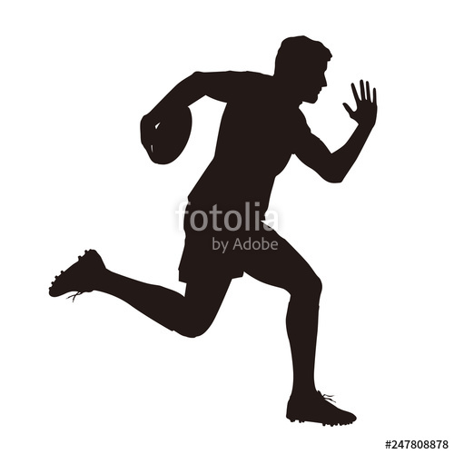 500x500 Silhouette Of A Rugby Player Stock Image And Royalty Free Vector