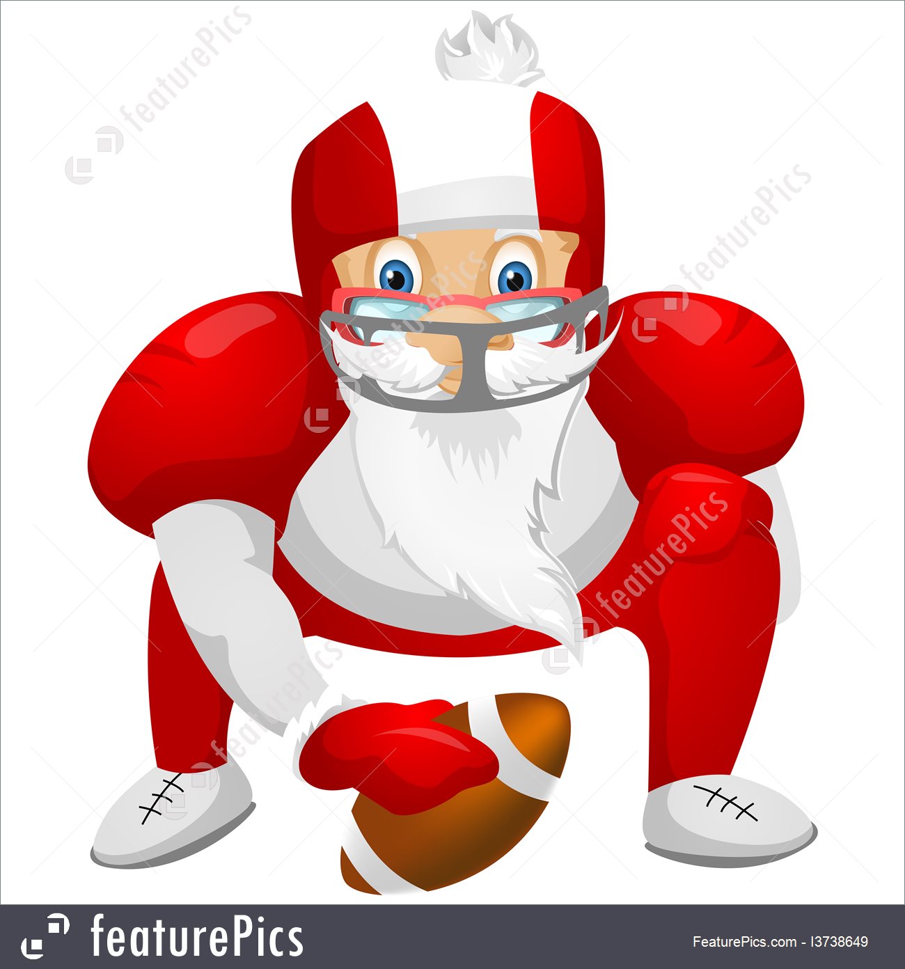 1300x1392 Illustration Of Santa Claus Rugby Player