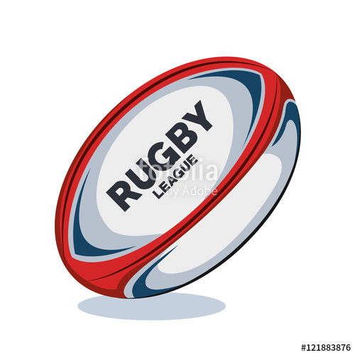 500x500 Rugby Ball Red, White And Blue Design Vector Illustration