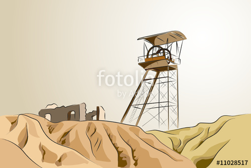 500x334 Abandoned Mine With Tower And Ruins