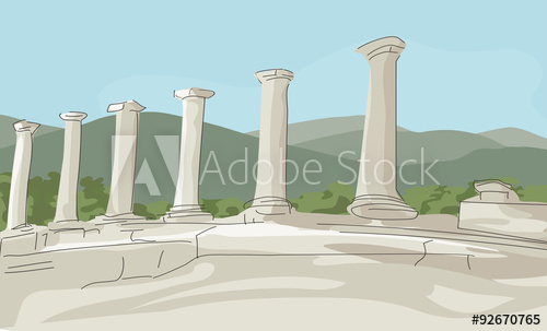 500x303 Antique Ruins Vector Background