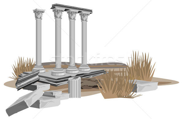 600x387 Antique Temple Ruins Vector Illustration Damla Ayzeren