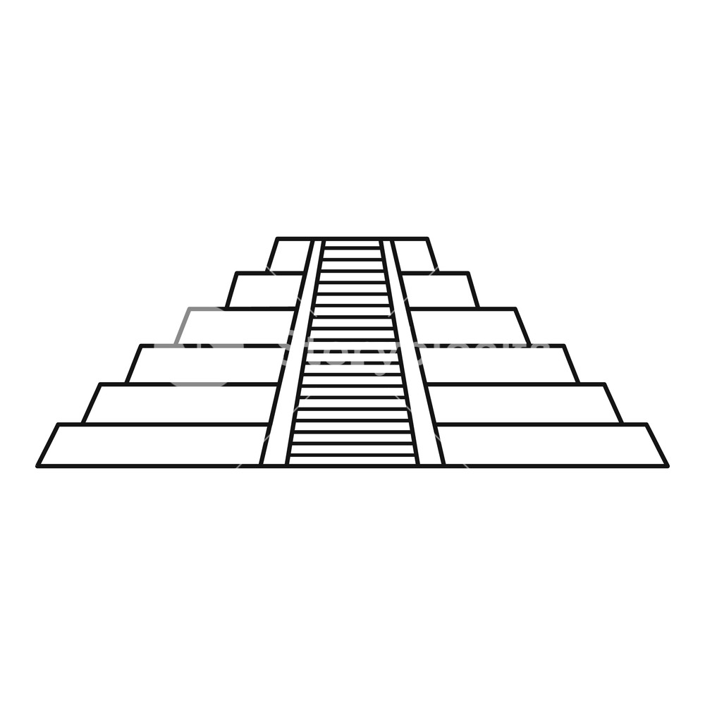 Chichen Itza Maya Ruins Mexico Icon Outline Illustration 1000x1000 Chichen Itza Maya Ruins Mexico Icon Outline Illustration