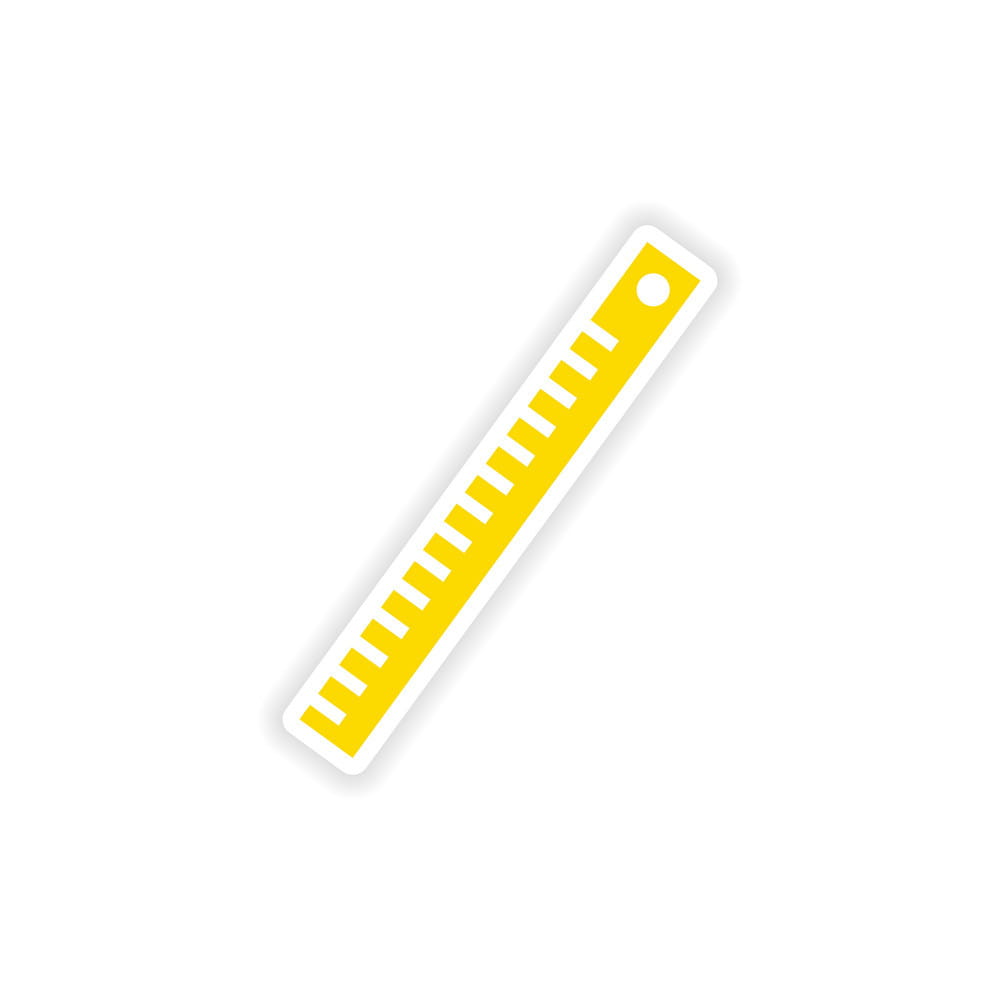 1000x1000 Icon Sticker Realistic Design On Paper Ruler Vector