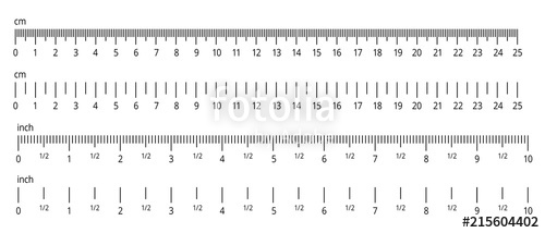 500x214 Inch And Metric Rulers Centimeters And Inches Measuring Scale