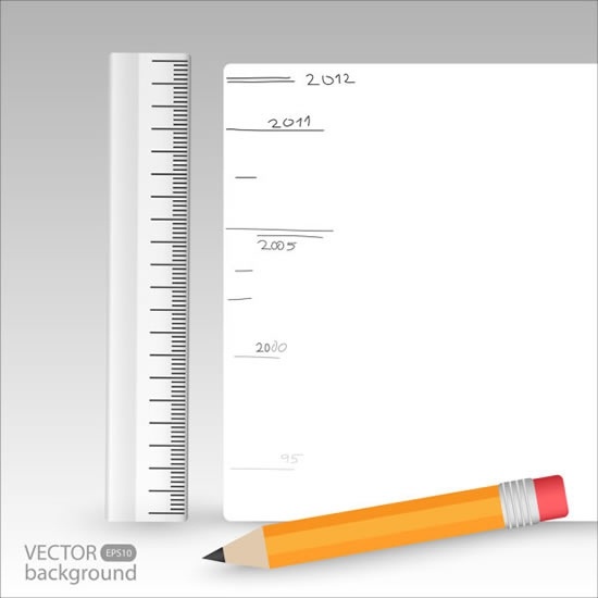 550x550 Learning Stationery Pencil Ruler Vectors Free Vector