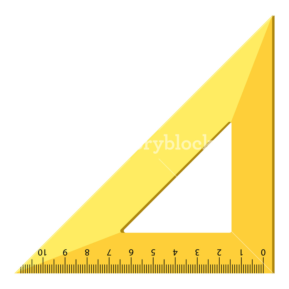 1000x1000 Wood Triangle Ruler Icon Realistic Illustration Of Wood Triangle