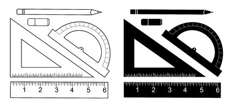 450x209 Education Set Pencil, Eraser, Protractor, Triangle Ruler, Liner