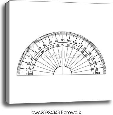382x390 Protractor Ruler Vector, Canvas Print Barewalls Posters Prints