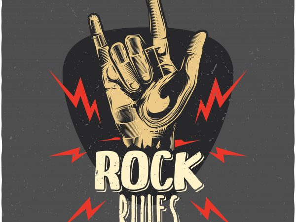 600x450 Rock Rules Vector T Shirt Design
