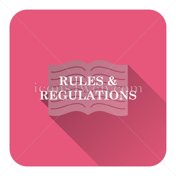 600x600 Rules And Regulations Flat Icon With Long Shadow Vector