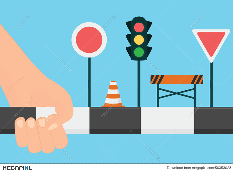 800x590 Driving School Concept Learn The Road Rules And Signs Vector