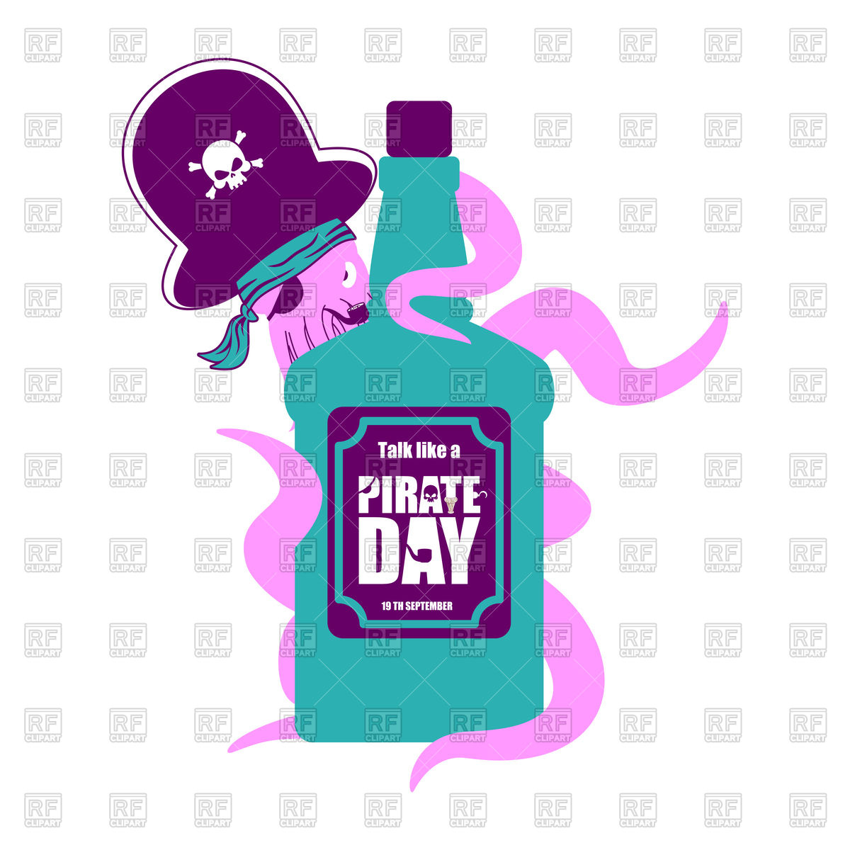 1200x1200 International Talk Like A Pirate Day Octopus And Bottle Of Rum