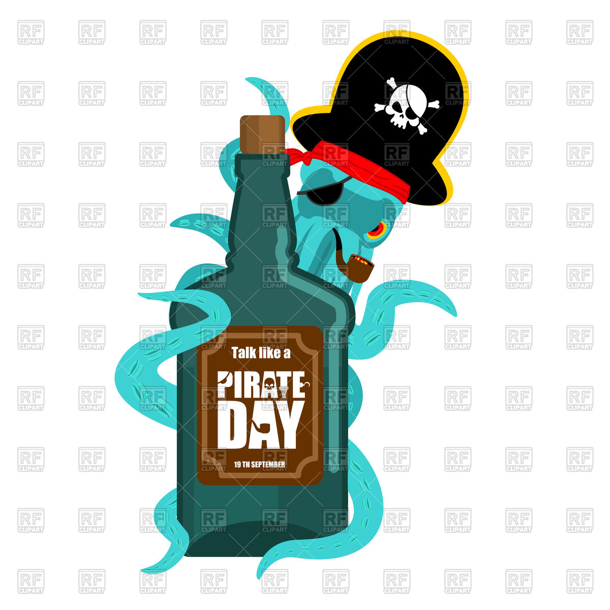 1200x1200 International Talk Like A Pirate Day Octopus Pirate And Bottle